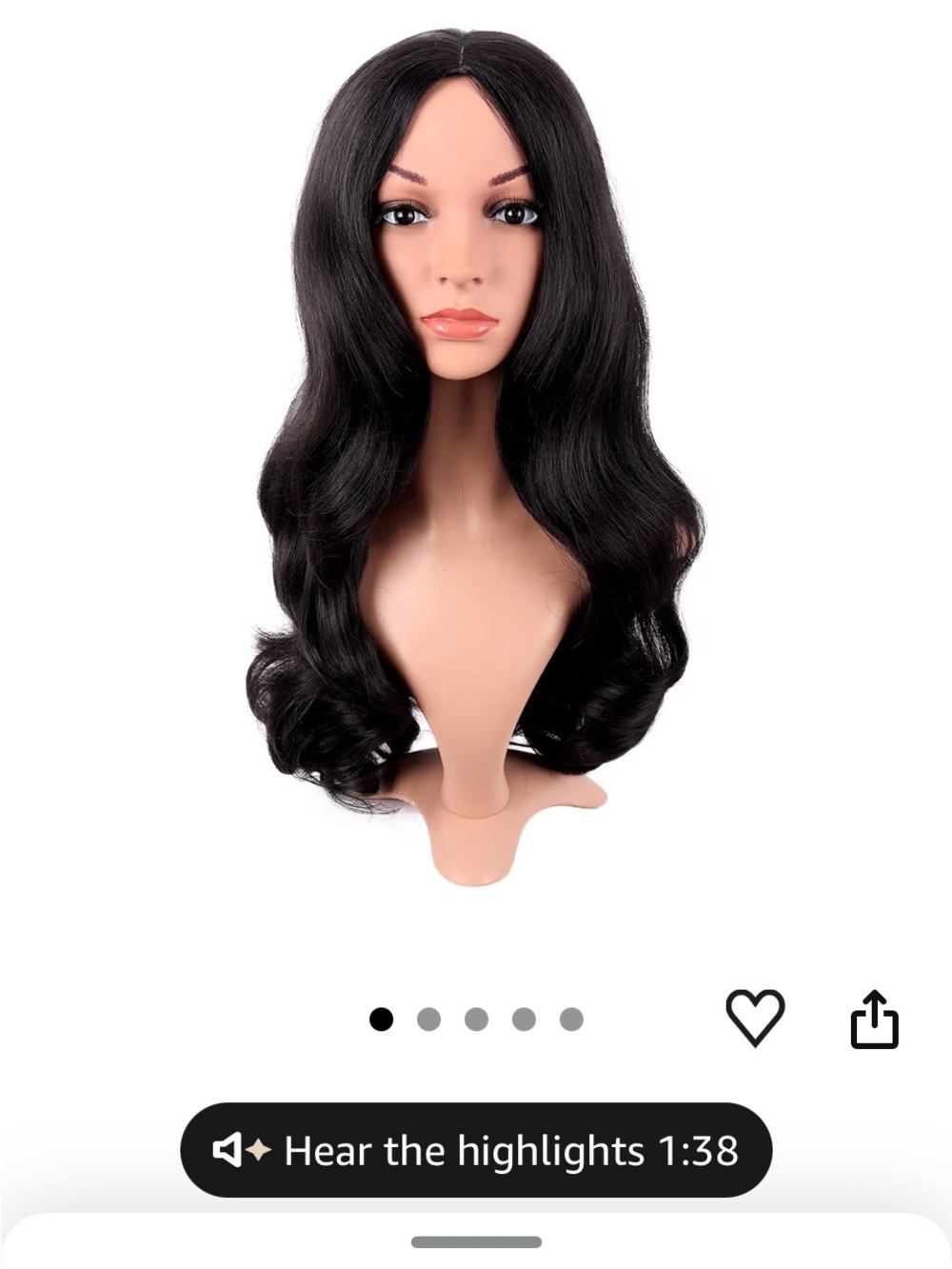 Natural-Look Long Wavy Women's Wig - Black